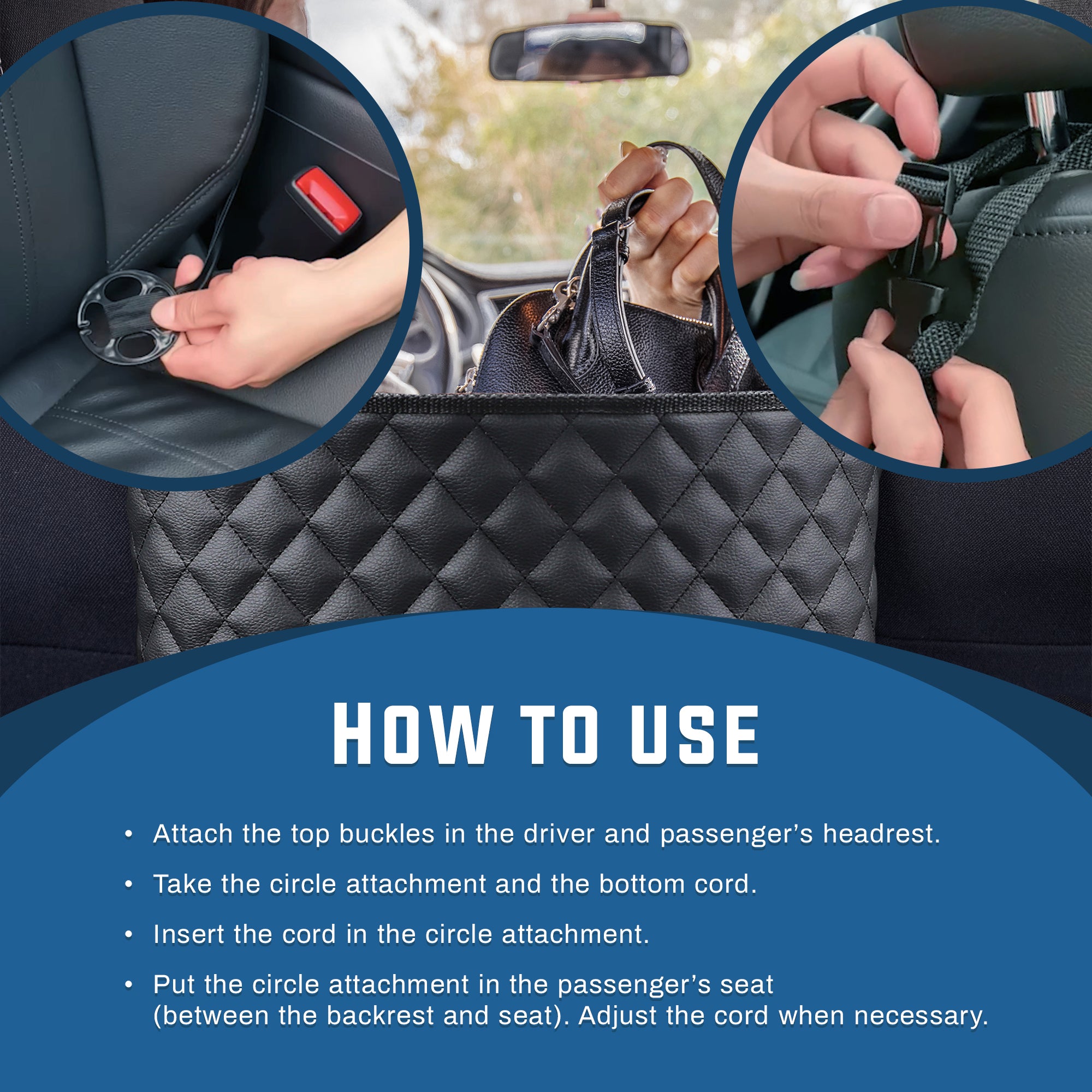 Universal Handbag Holder for Car Front Seat – Eveco